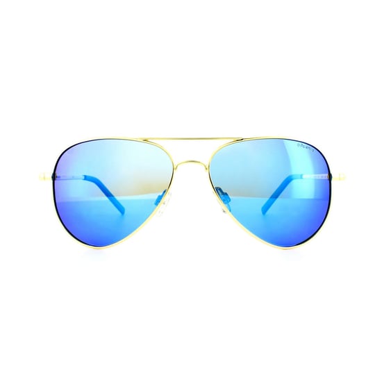Polaroid Aviator Unisex Gold Grey Blue Mirror Polarized Sunglasses