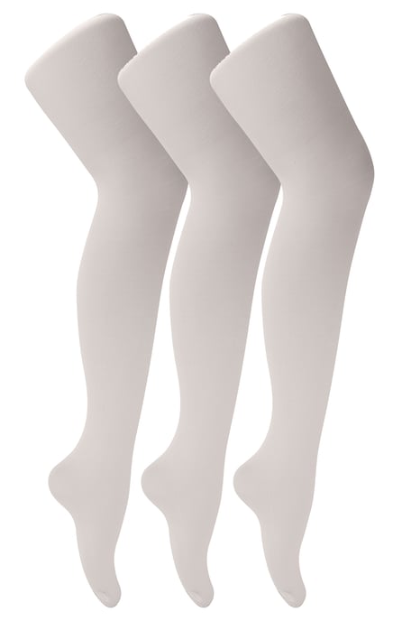 Sock Snob - 3er-Pack Mädchen 70 Denier Ballettstrumpfhosen | Kids Soft & Comfort Footed Dance Strumpfhosen in Pink & Weiß - Weiß - Image 1