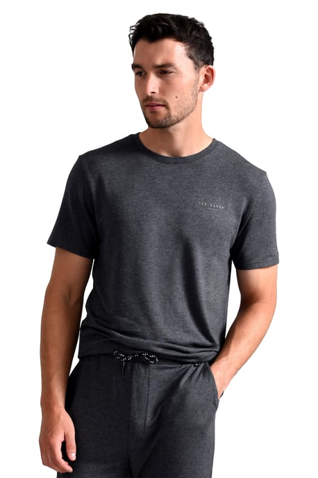 Ted Baker Kurzärmeliges Pyjamaoberteil | Luxuriöses Baumwoll-Loungewear T-Shirt für den Sommer - Anthrazit - Image 1