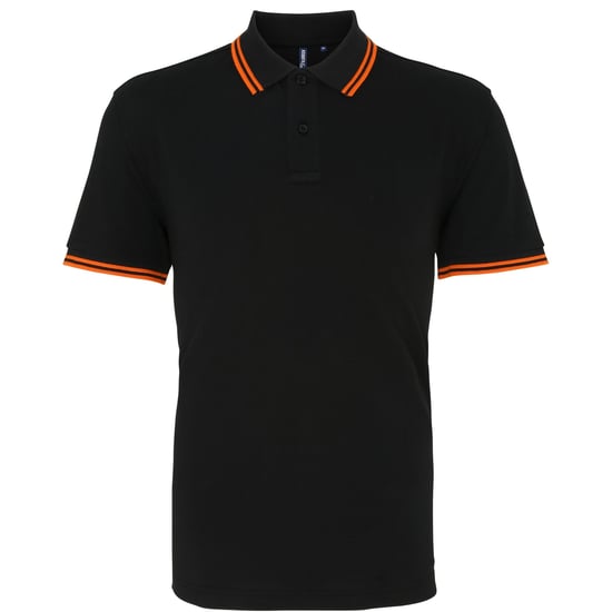 Asquith & Fox Herren Classic Fit Tipped Polo Shirt (Schwarz/Orange) - Image 1