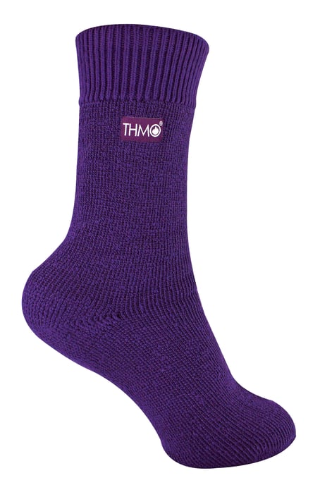Kinder Thermosocken für den Winter | THMO | Warme flauschige Fleece-Innensocken für Jungen & Mädchen - Lila - Image 1