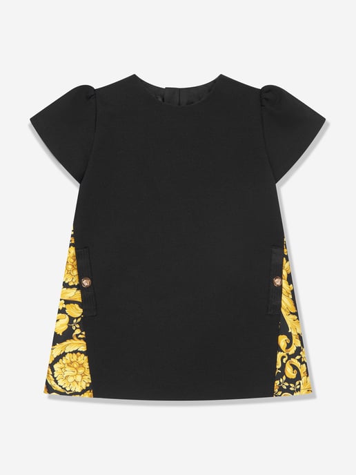 Versace Baby Girls Punto Milano Barocco Dress in Black