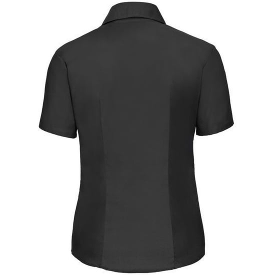 Russell Collection Damen/Damen Kurzarm Oxford Hemd (Schwarz) - Image 2