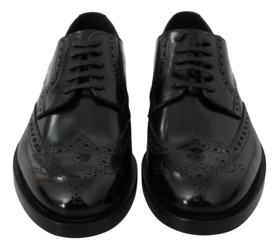 Dolce & Gabbana Schwarze Leder Derby Formelle Brogue-Schuhe - Image 3