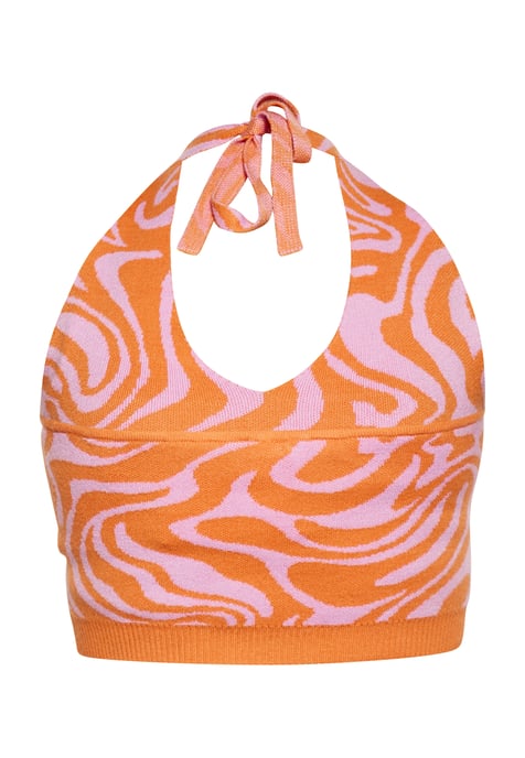 Mymo Crop-Top Damen rosa-orange - Image 4
