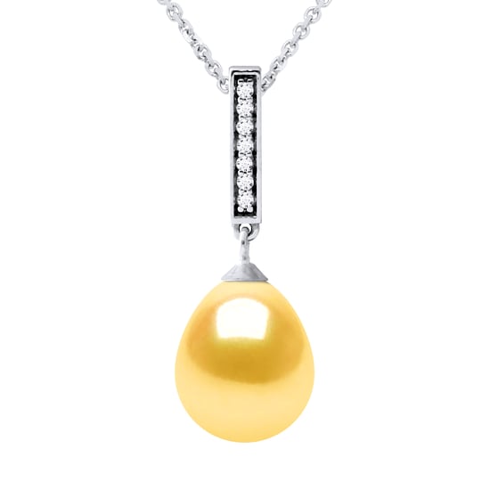 BARETTE Necklace Freshwater Pearl Jewelry 9-10mm Golden 925