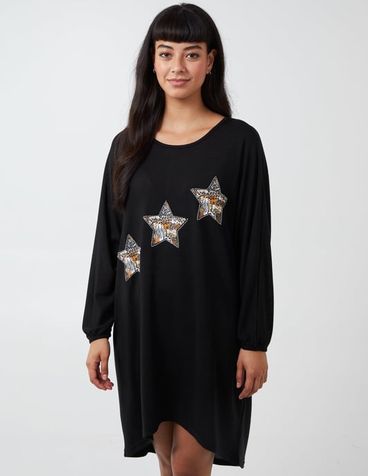 Hi-Low Hem Stars Print Top - Image 2