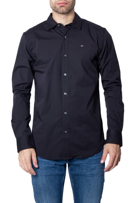 Tommy Jeans TJM Original Herrenhemd Schwarz Baumwolle. Authentische Tommy Jeans Kleidung - Tommy Jeans Streetwear/Sportswear Design - Tommy Jeans für Männer - Tommy Jeans Hemd in der Farbe Schwarz passt perfekt zu Ihrem restlichen Garderobe - Material Bau - Image 3