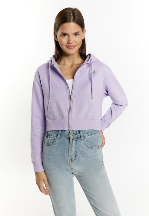 Mymo Kapuzenpullover mit Reißverschluss Damen violett - Image 3