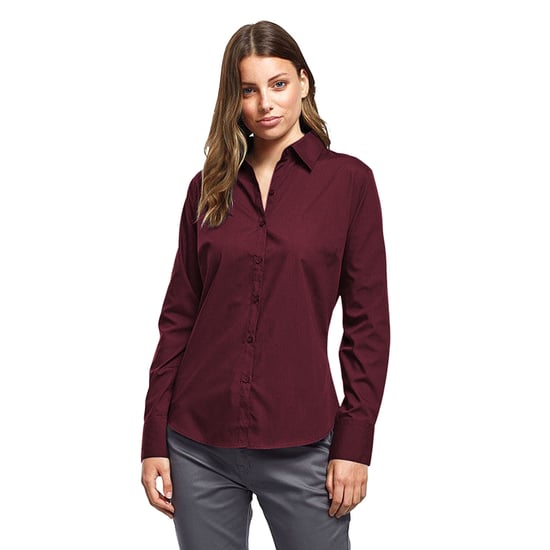 Premier - Bluse für Damen Langärmlig (Burgunder) - Image 3
