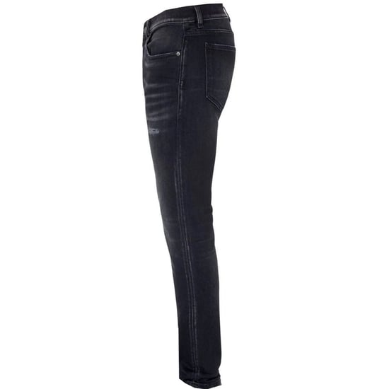 Diesel D-Strukt Black Destroyed Reinforced Denim Jeans