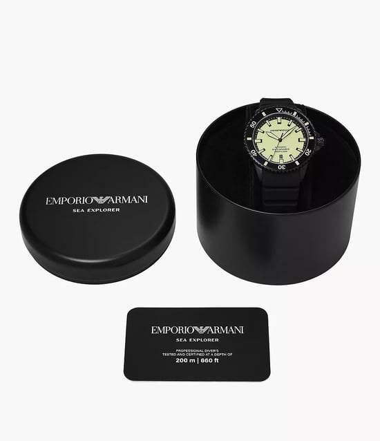 Emporio Armani Sea Explorer Schwarz Herren Armbanduhr AR60085 - Image 5