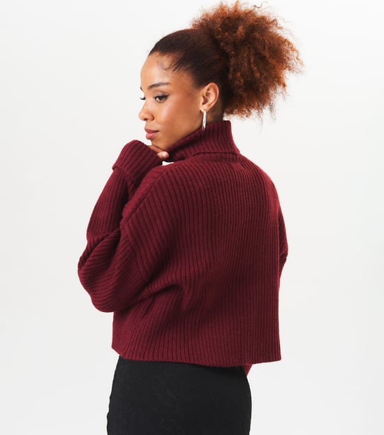 Hochgeschlossener Grobstrick-Pullover - Image 4