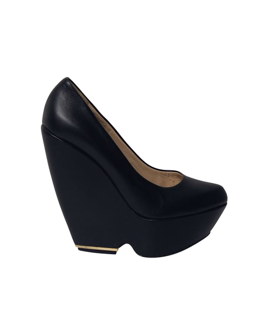 Nicholas Kirkwood Plateau-Wedges aus schwarzem Leder - Image 1