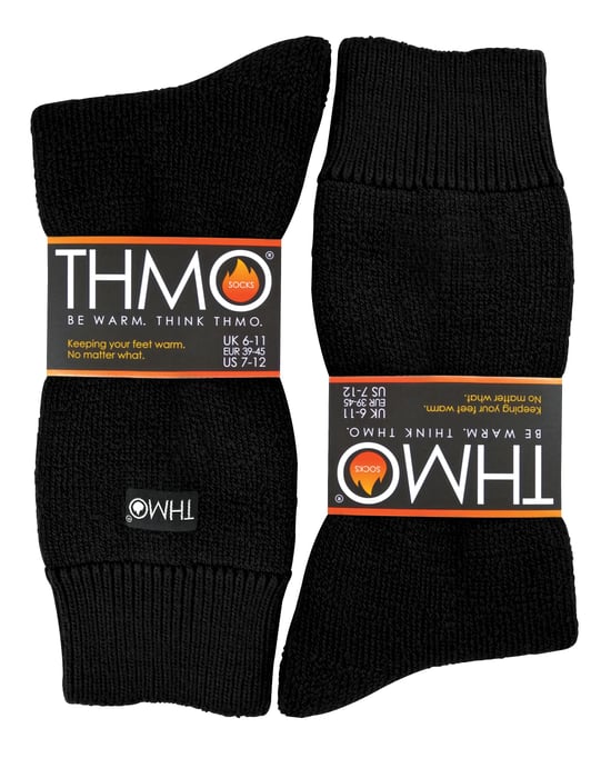THMO - Herren Thermofleece gefütterte Hausschuhsocken mit rutschfesten Griffen - Image 2