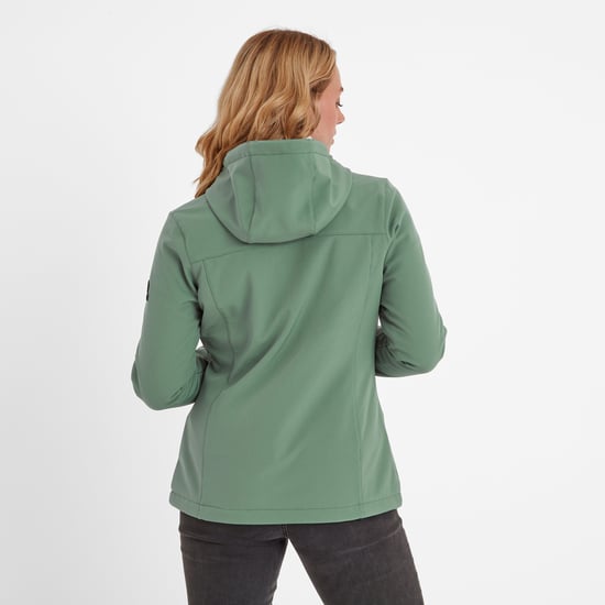 Keld Womens Softshell Hooded Jacket - Light Forest
