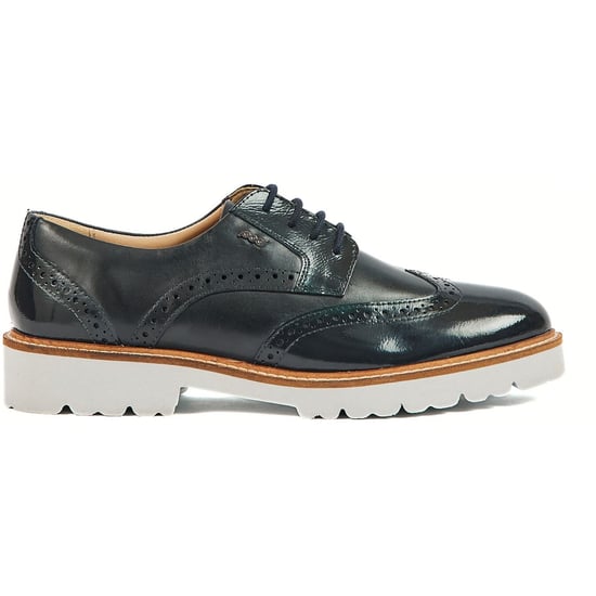 Pod Kortney Leder Damen Navy Lack Brogues Schuhe - Image 4