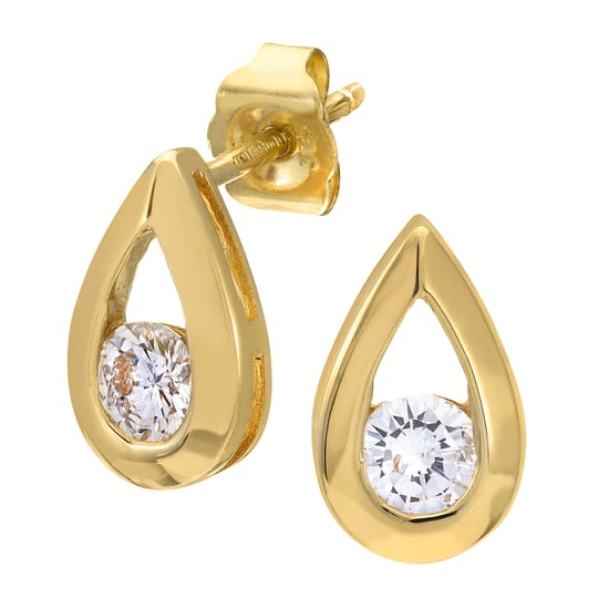 9ct Yellow Gold Third Carat Diamond Tear Drop Earrings