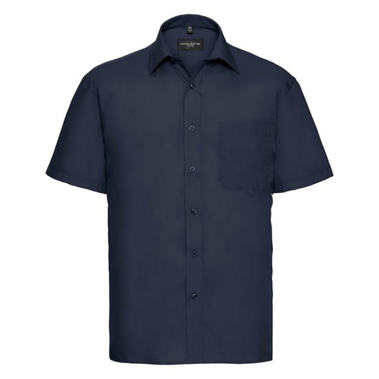 Russell Collection Popelin Herren Hemd, Kurzarm, pflegeleicht (Marineblau) - Image 1