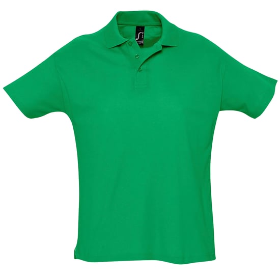SOLS Herren Sommer II Pique Kurzarm-Poloshirt (Kelly Green) - Image 1