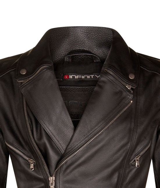 Cross Zip Mid-Length CE Armour Biker Jacket