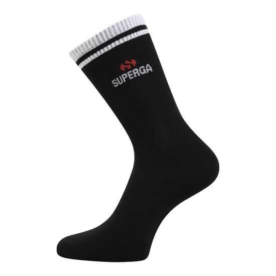 Superga Chaussettes unisexes adultes en tricot côtelé (paquet de 3) (Noir) - Image 2