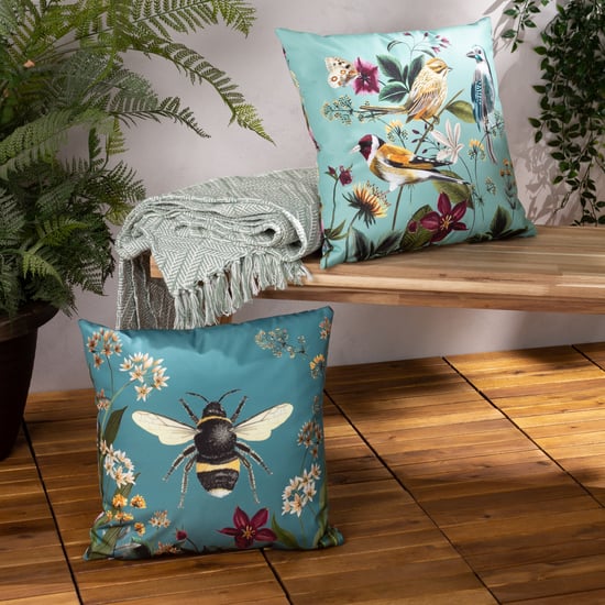 Wylder Tropics Midnight Garden Birds Outdoor Cushion