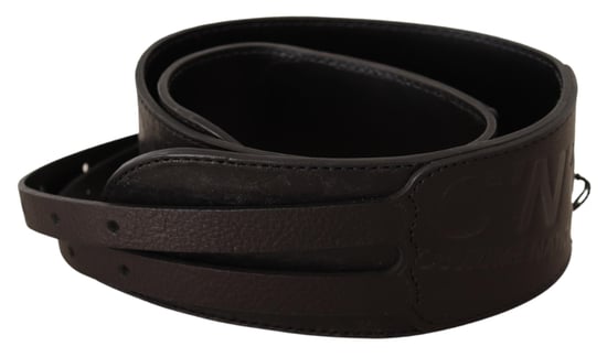 Costume National Women's Dark Brown Leather Double Buckle Belt