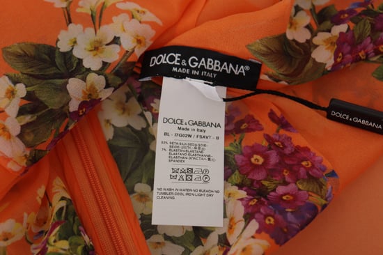 Dolce & Gabbana Orange Floral Print Langarmbluse für Damen - Image 6