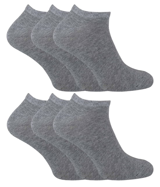 SOCK SNOB - 6er Pack Herren Baumwolle Low Cut Quarter Gym / Trainer Socken - Grau - Image 1