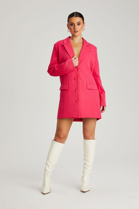 Hot Pink Oversized Blazer Dress