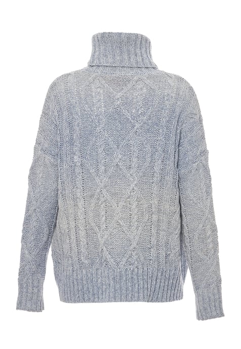 Mymo Rollkragenpullover Damen Blau Wollweiss - Image 2