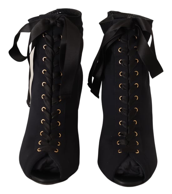 Dolce & Gabbana Damen Schwarz Stretch Kurzstiefel Schuhe - Image 4