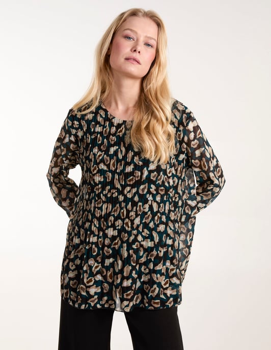 Leopard Pleated Blouse
