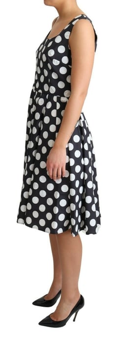 Dolce & Gabbana Women's Blue Polka Dotted Cotton A-Line Dress