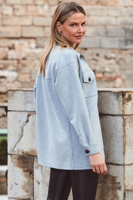 Grey Longline Shacket