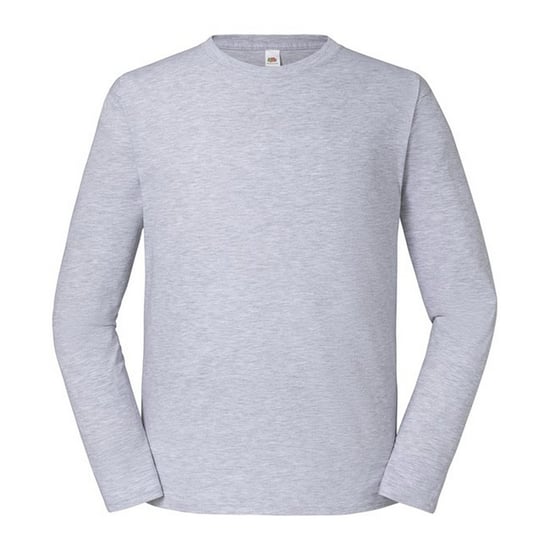 Fruit of the Loom Mens Iconic 195 Premium Ringspun Cotton Long-Sleeved T-Shirt (Heather Grey) - Image 1