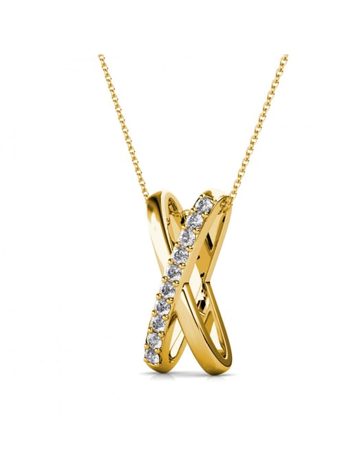 X Duo-Anhänger - Gold und Kristall - Image 3