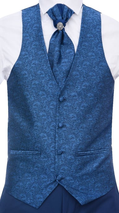 Herren 4-teiliges blaues maßgeschneidertes Hochzeitsanzug - Image 4