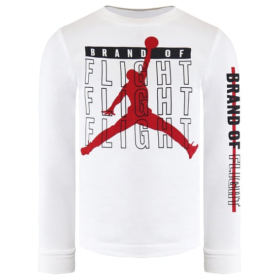 Nike Air Jordan Long Sleeve Crew Hals weiße Kinder Top DB7036 100 - Image 1