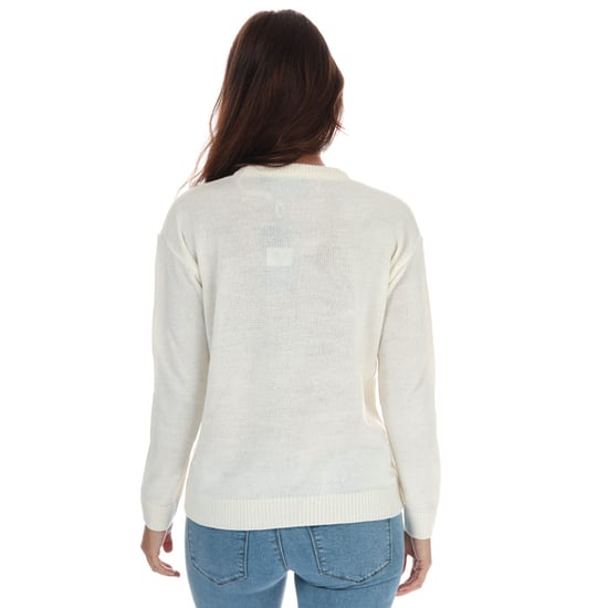 Women's Brave Soul Robin Christmas Jumper in Cream