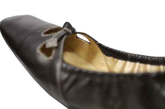 Tod's Bow Scrunch Ballerinas aus schwarzem Leder - Image 6