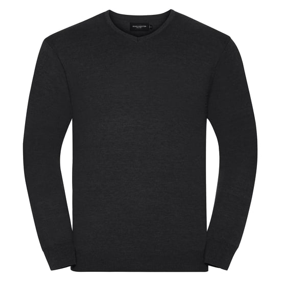 Russell Collection - Sweatshirt V-Ausschnitt für Herren (Holzkohle-Mergel) - Image 1