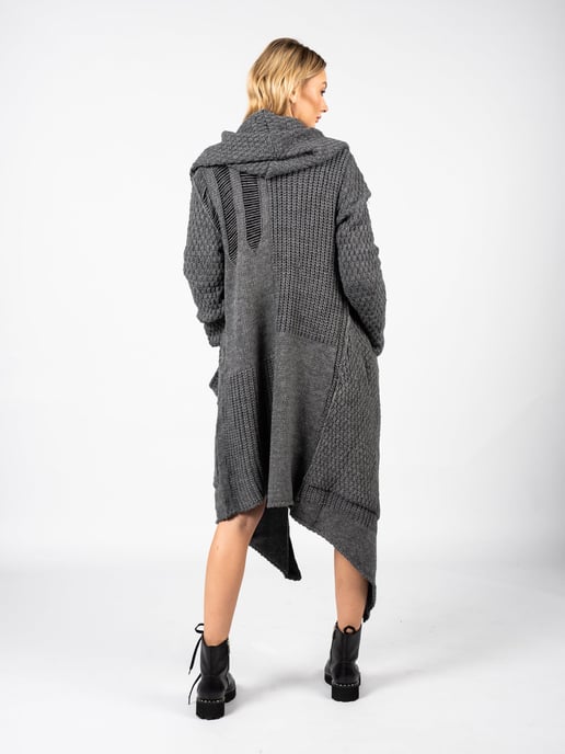 La Haine Iside Us Strickjacke Unisex-LM056 Damen grau - Image 6