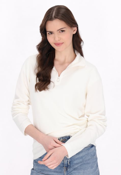 Mymo Fleecepullover Damen weiss - Image 2