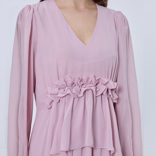 Langes Rüschenkleid aus Chiffon - Image 6