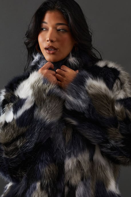 Premium Camouflage Faux Fur Cropped Jacket