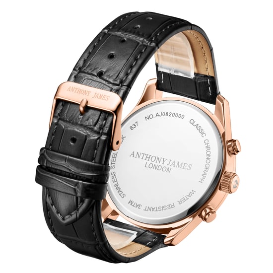 Hand Assembled Anthony James Classic Chronograph Rose White