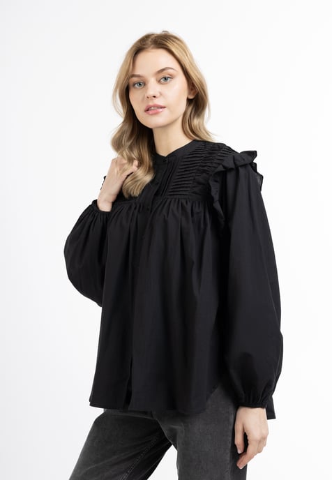 Dreimaster Langarmbluse Damen schwarz - Image 3