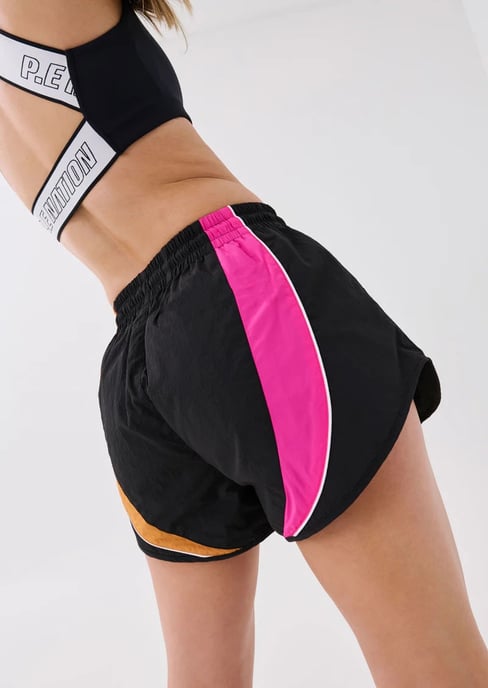 PE Nation Womens Running Track Short in Black